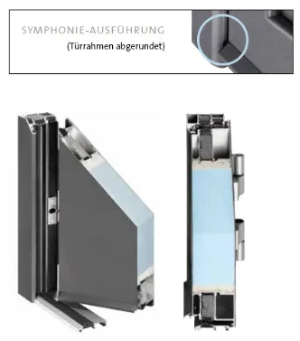 Technik Aluminium-Haustür beidseitig Flügelüberdeckend